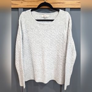 Loft Ribbed Yoke Cable Sweater